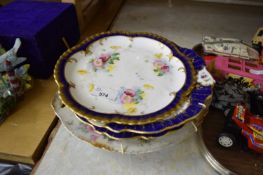 MIXED LOT : FOUR FLORAL DECORATED PLATES