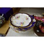 MIXED LOT : FOUR FLORAL DECORATED PLATES