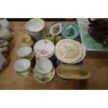 QUANTITY OF MIXED CERAMICS INCLUDING LEAF FORMED DISHES, TEA WARES ETC