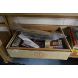 BOX CONTAINING QUANTITY OF NEEDLEWORK AND SEWING ACCESSORIES