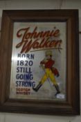 JOHNNY WALKER SCOTCH WHISKY ADVERTISING MIRROR