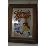 JOHNNY WALKER SCOTCH WHISKY ADVERTISING MIRROR