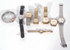 Mixed Lot of various gents and ladies wrist watches including an automatic gents Sekonda, a square