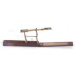 Barnes & Aspinall, Wigan – a good mahogany cased pair of brass sovereign balance scales complete