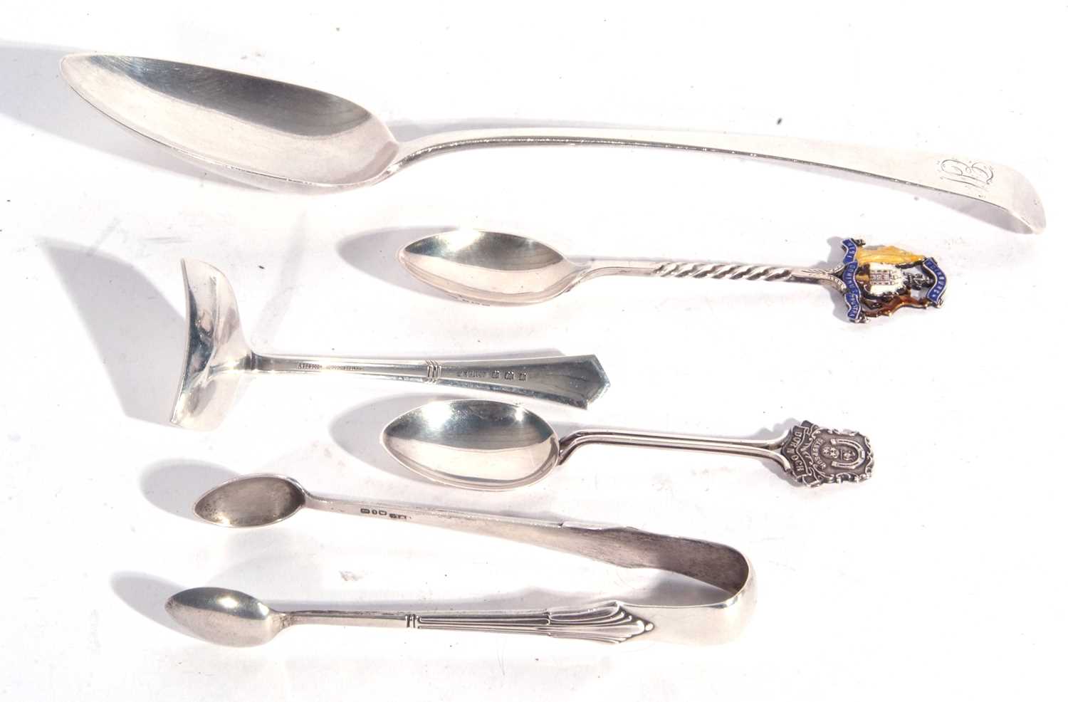 Mixed Lot: George III silver Old English pattern table spoon, London 1813, maker's mark Mary &