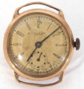 9ct gold Lisle & Sons of Exeter gents wrist watch, 30mm inc crown, Dennison 9ct gold case hallmarked