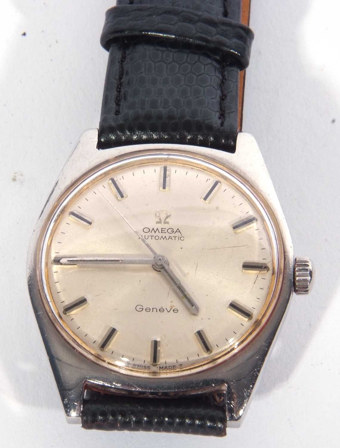 Gents Omega Geneve automatic wrist watch dated 1968, calibre 552 automatic movement, white metal - Image 2 of 6