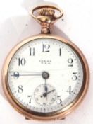 Ladies last quarter of 19th century/first quarter of 20th century gold plated cased fob watch with