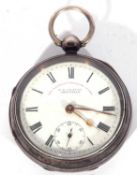 Gents J G Graves of Sheffield silver pocket watch, the enamel dial marked 'The Express English Lever