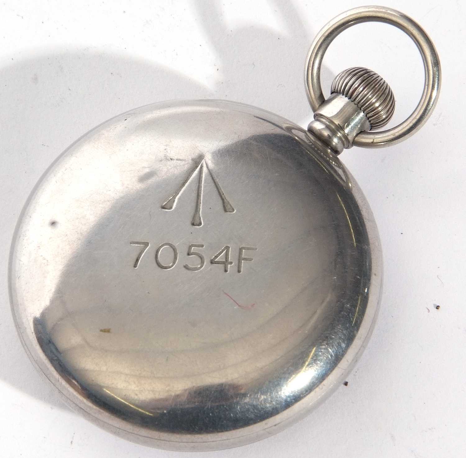 First quarter of the 20th century nickel cased pocket watch with button wind, having blued steel - Image 2 of 3