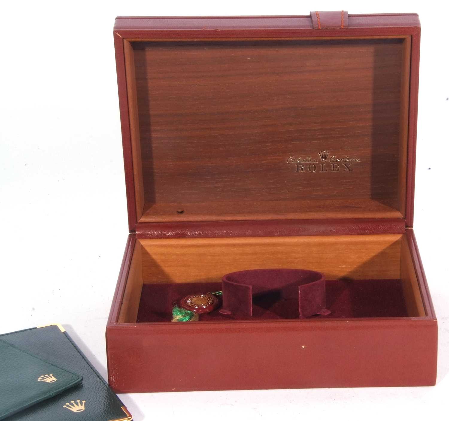 Rolex watch box complete with card holder, chronometer certification and a Rolex Oyster booklet with - Image 3 of 4