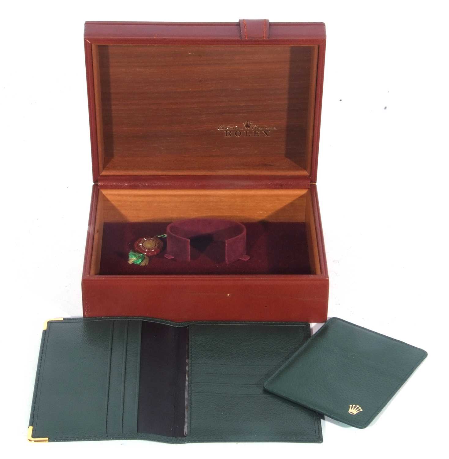 Rolex watch box complete with card holder, chronometer certification and a Rolex Oyster booklet with - Image 4 of 4