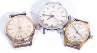 Mixed Lot: three gents wrist watches, the first is a Services circa 1980 5-jewel shock proof watch