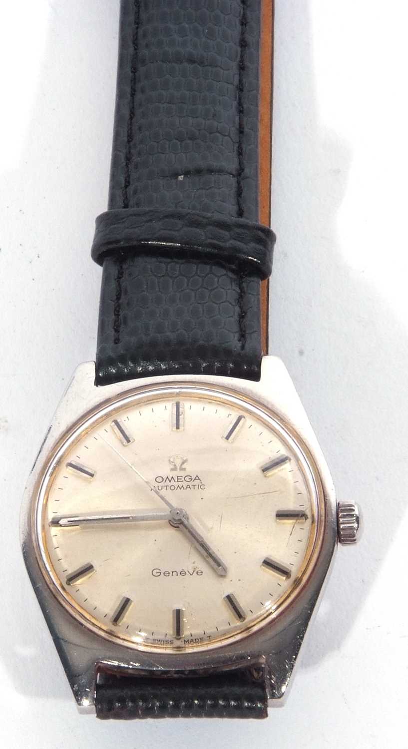 Gents Omega Geneve automatic wrist watch dated 1968, calibre 552 automatic movement, white metal - Image 3 of 6