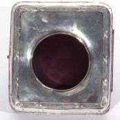 Silver pocket watch display case, red velvet interior, silver hallmark Chester 1906