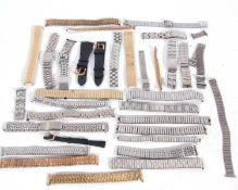 Mixed Lot of watch straps and pocket watch repair tickets, straps including many stainless steel
