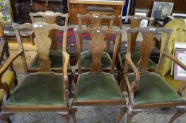 SET OF SIX EARLY 20TH CENTURY GEORGIAN STYLE CABRIOLE LEGGED DINING CHAIRS