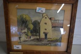 W. Monk, British Early 20th Century, Sawbridgeworth Mill. Watercolour, signed. 7x8ins