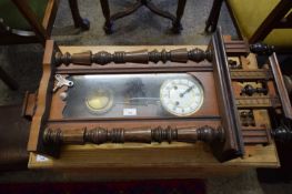 LATE 19TH CENTURY VIENNA WALL CLOCK IN ARCHITECTURAL CASE, 90CM HIGH