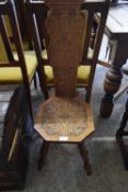 CARVED OAK SPINNERS CHAIR