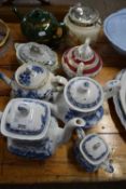 MIXED LOT - VARIOUS TEA AND COFFEE POT, BISCUIT BARREL, SAUCE TUREEN ETC