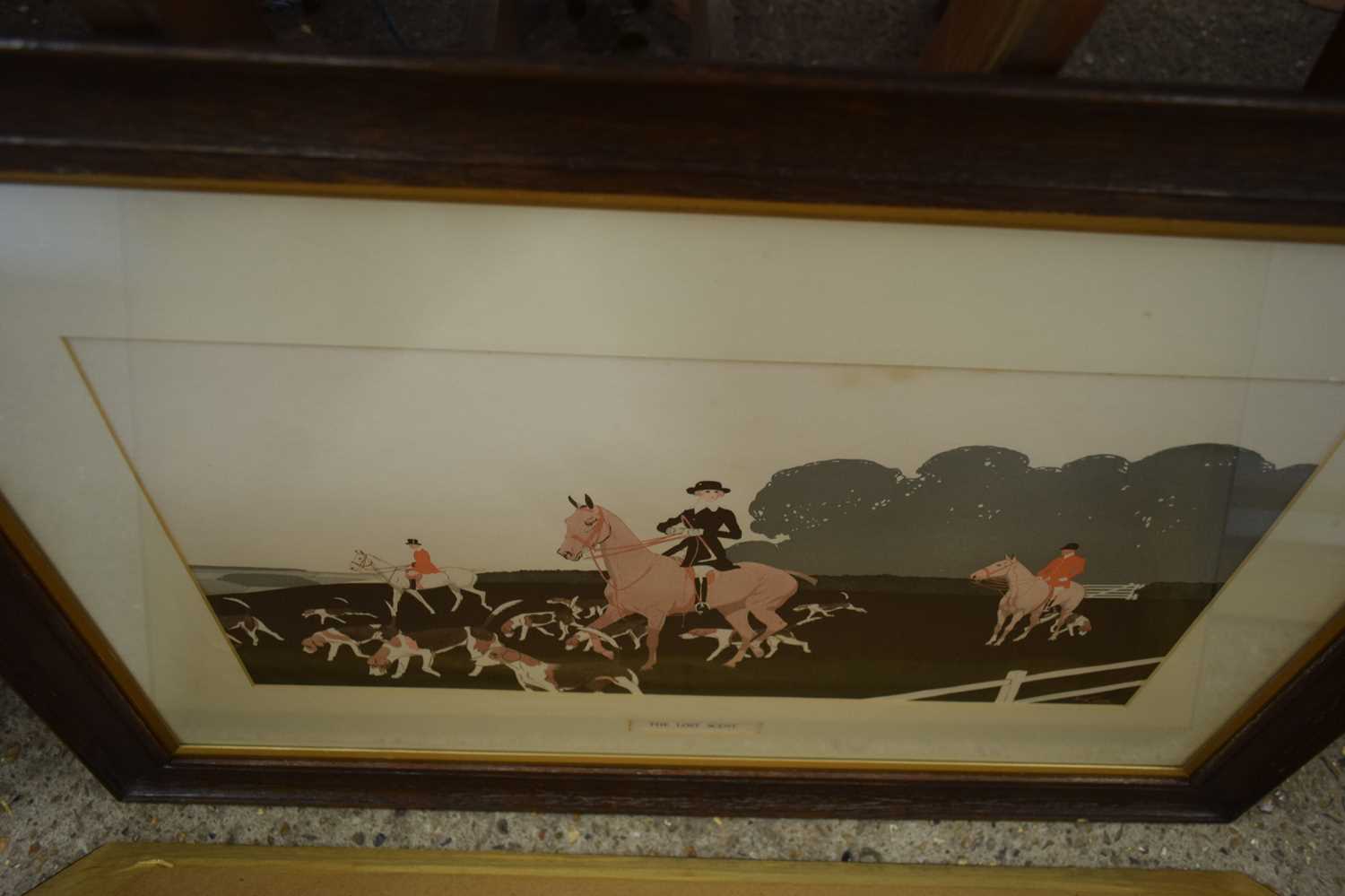 TWO HUNTING PRINTS AFTER CASTLE 'THE LOST SCENT' AND 'FULL CRY' OAK FRAMED AND GLAZED - Image 2 of 2