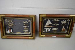 TWO MODERN DIORAMA PICTURES OF SHIPS KNOTS