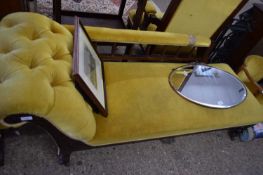 LATE VICTORIAN YELLOW BUTTON UPHOLSTERED CHAISE LONGUE