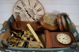 BOX VARIOUS CLOCKS AND CLOCK MOVEMENTS