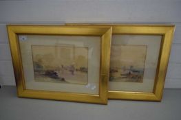 P D CHAMBERLIN, PAIR OF STUDIES, RIVER SCENES, WATERCOLOURS, F/G