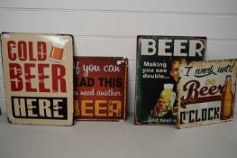 COLLECTION OF MODERN METAL BEER PUB SIGNS