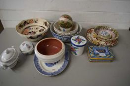 MIXED LOT VARIOUS CERAMICS AND OTHER ITEMS TO INCLUDE A MASONS MANDARIN PATTERN BOWL ETC