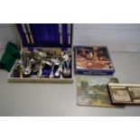 CANTEEN OF SILVER PLATED CUTLERY PLUS FURTHER SERVING DISH AND OTHER ITEMS