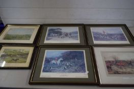 QUANTITY VARIOUS RACING AND HUNTING PRINTS