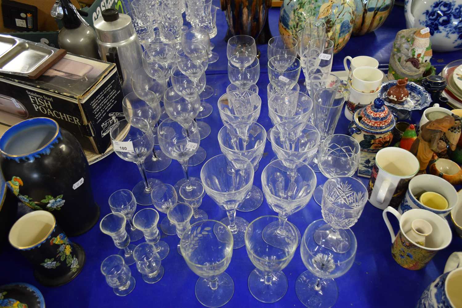 QUANTITY OF VARIOUS 20TH CENTURY WINE AND LIQUEUR GLASSES, VARIOUS DESIGNS