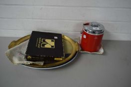 MIXED LOT - OVAL MEAT PLATE, ICE BUCKET, SERVING TRAY, PLACE MATS ETC