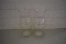 PAIR OF CLEAR GLASS LIGHT SHADES