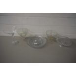MIXED LOT: VARIOUS GLASS WARES TO INCLUDE PLATES, CHAMPAGNE BOWLS ETC
