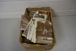 BOX OF VARIOUS POSTCARD CARTE DE VISITES AND OTHER EPHEMERA