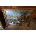 FRAMED TAPESTRY PICTURE OF POULTRY