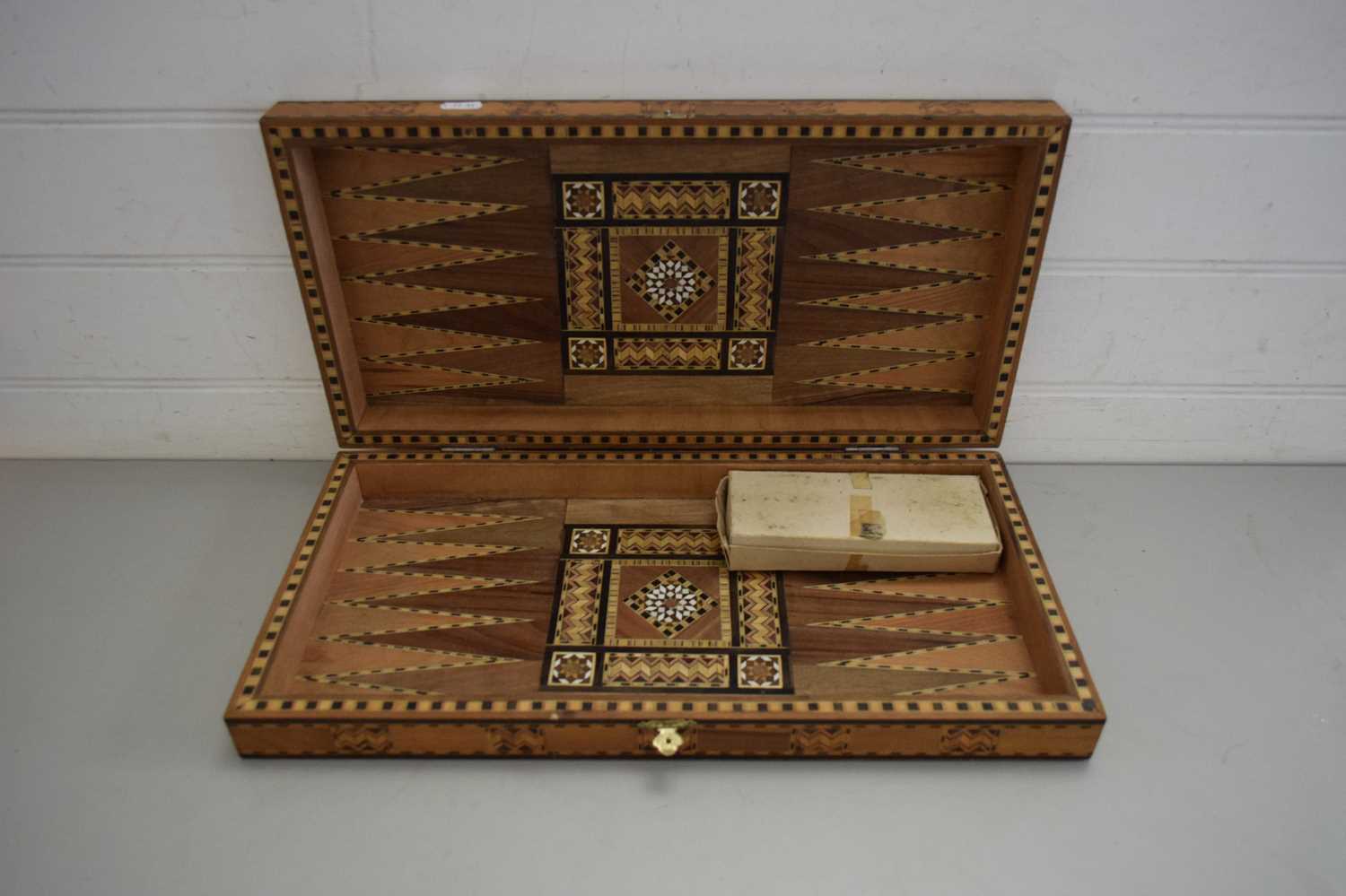 20TH CENTURY INLAID TRAVELLING GAMES BOARD