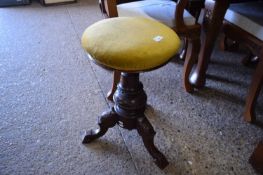 VICTORIAN REVOLVING PIANO STOOL ON TRIPOD BASE