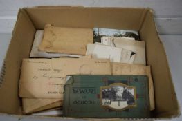 BOX VARIOUS POSTCARDS AND OTHER EPHEMERA