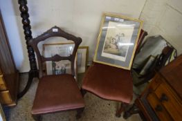VICTORIAN SCROLL BACK NURSING CHAIR PLUS A FURTHER SMALL SIDE CHAIR (2)