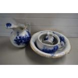 BLUE AND WHITE WASH STAND SET BY J ELTON & CO, STOKE ON TRENT