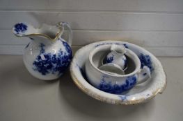 BLUE AND WHITE WASH STAND SET BY J ELTON & CO, STOKE ON TRENT