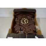 CONTEMPORARY CUCKOO CLOCK IN FLORAL DECORATED CASE