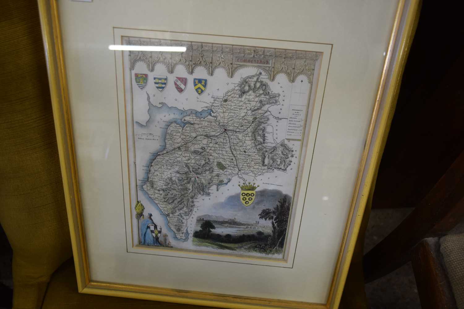 MIXED LOT COMPRISING FRAMED MAP OF CUMBERLAND TOGETHER WITH TWO FRAMED FRENCH MAPS (3) - Image 3 of 3