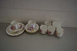 ROYAL CROWN DERBY FLORAL DECORATED PART TEA SET