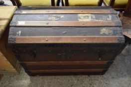 DOME TOP WOODEN BOUND TRUNK, 71CM WIDE